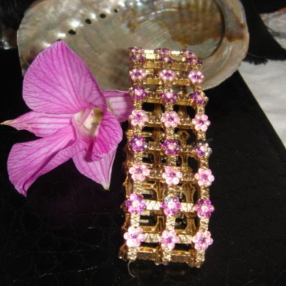 Vintage Bracelet‎ Intricate mesh and flower design - Picture 3 of 5